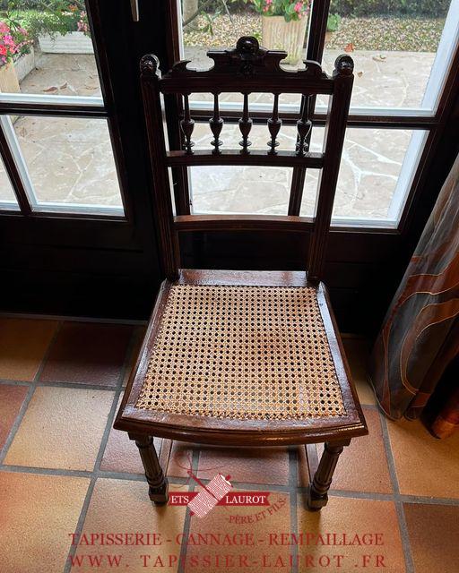 tapissier Val d'Oise 95 13 Réfection assise chaise cannage ville de La Frette-sur-Seine 95530 Val-d'Oise