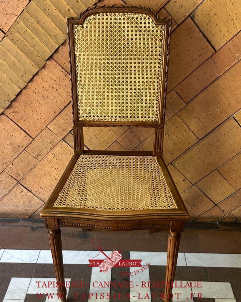Refection chaise cannage tradionelle 6 fils assise et dossier Poissy 78300 Yvelines #poissy #yvelines #cannage #chaise #artisan
